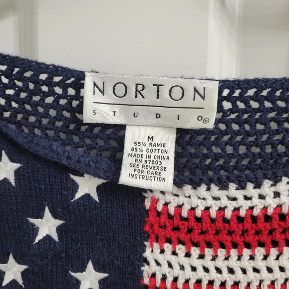 Norton Women's Navy American Flag Sweater - Picture 3 of 4